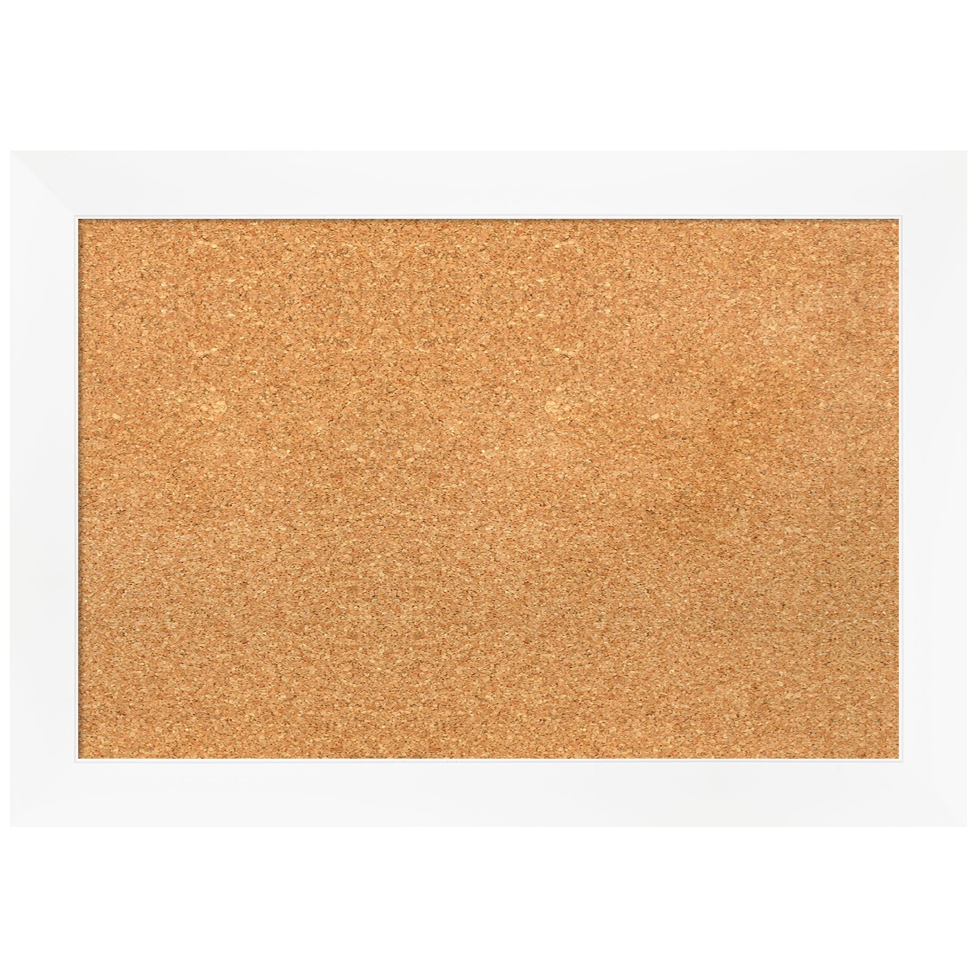 White Framed Natural Cork Bulletin Board 30" x 23"