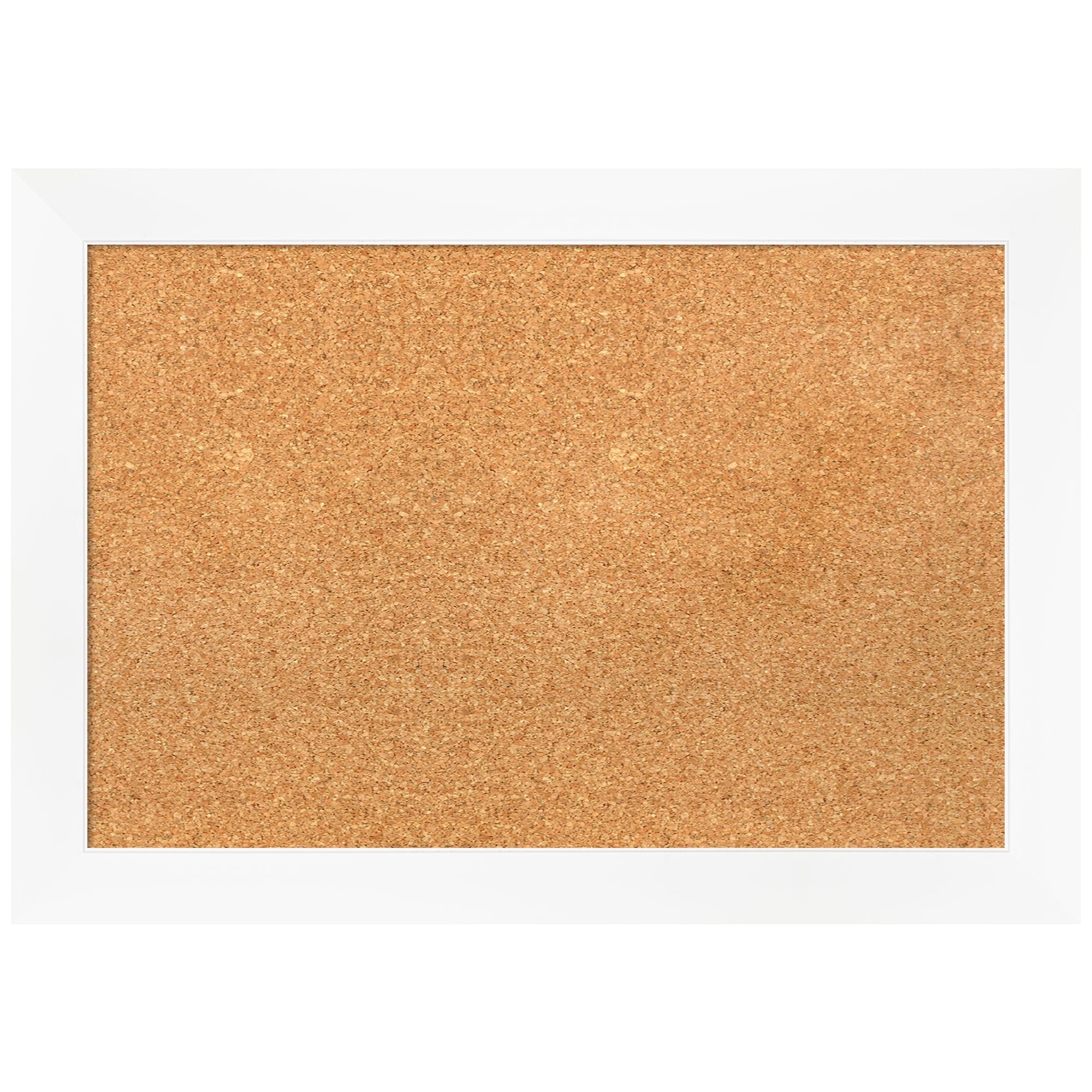 White Framed Natural Cork Bulletin Board 30" x 23"