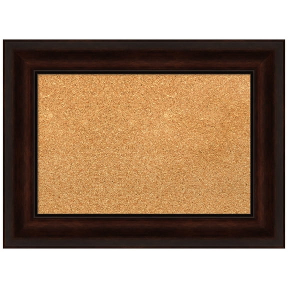 Amanti Art Natural Cork Board Framed Coffee Bean Brown Bulletin Board 23 in. x 17 in.