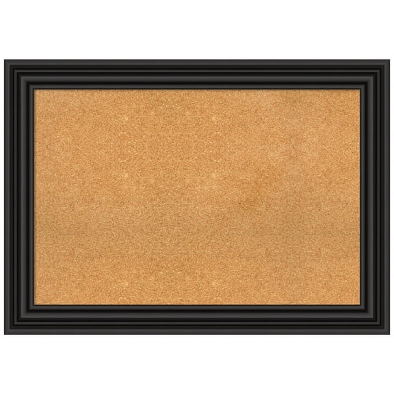 Amanti Art Natural Cork Board Framed Colonial Black Bulletin Board 42 in. x 30 in.