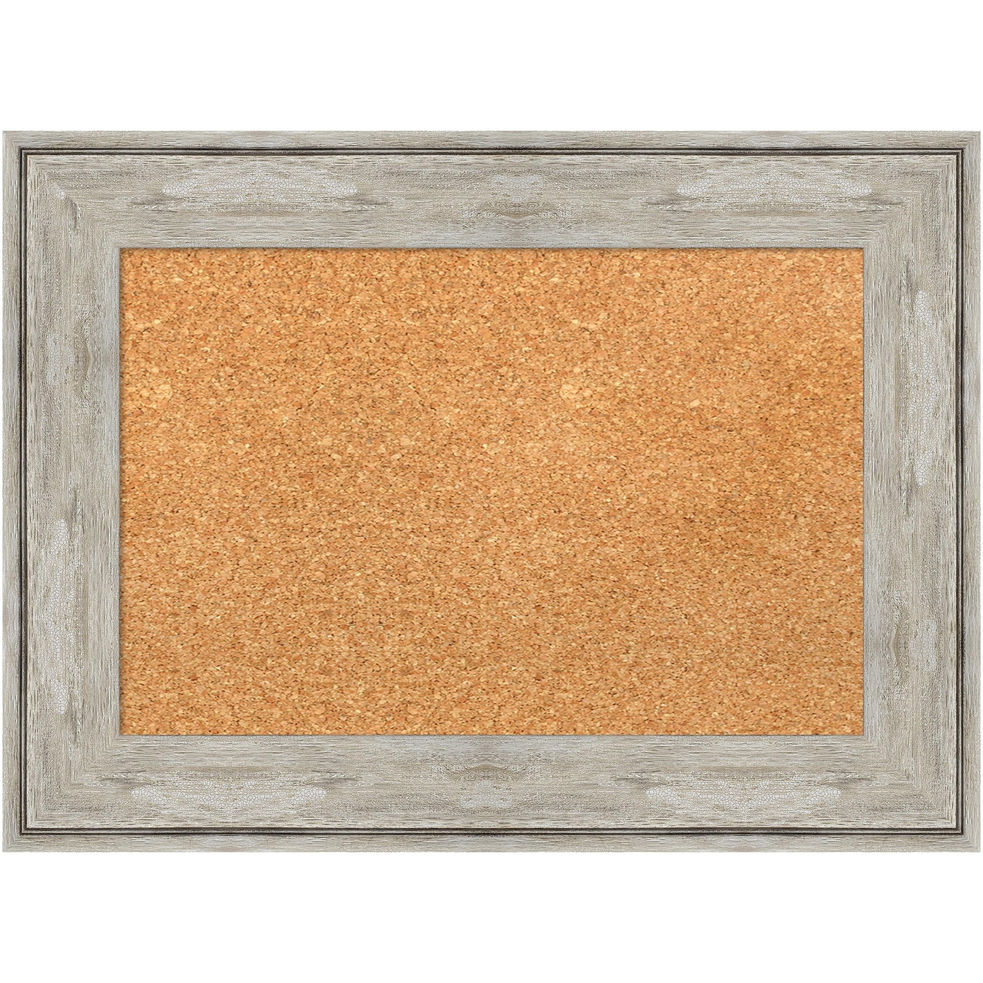 Amanti Art Natural Cork Board Framed Crackled Metallic Bulletin Board 23 in. x 17 in.