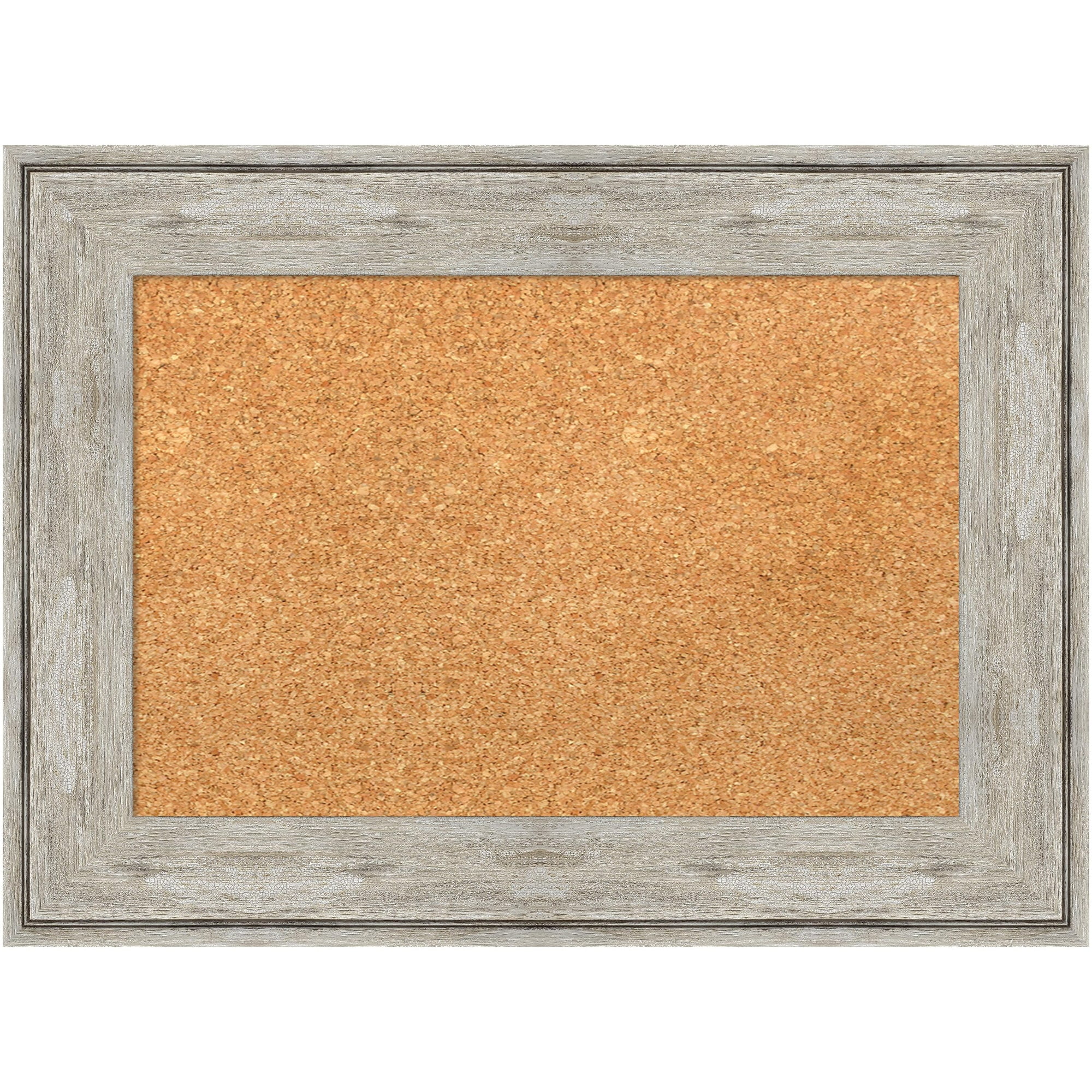 Crackled Metallic Framed Natural Cork Bulletin Board