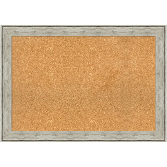 Amanti Art Natural Cork Board Framed Crackled Metallic Bulletin Board 41 in. x 29 in.