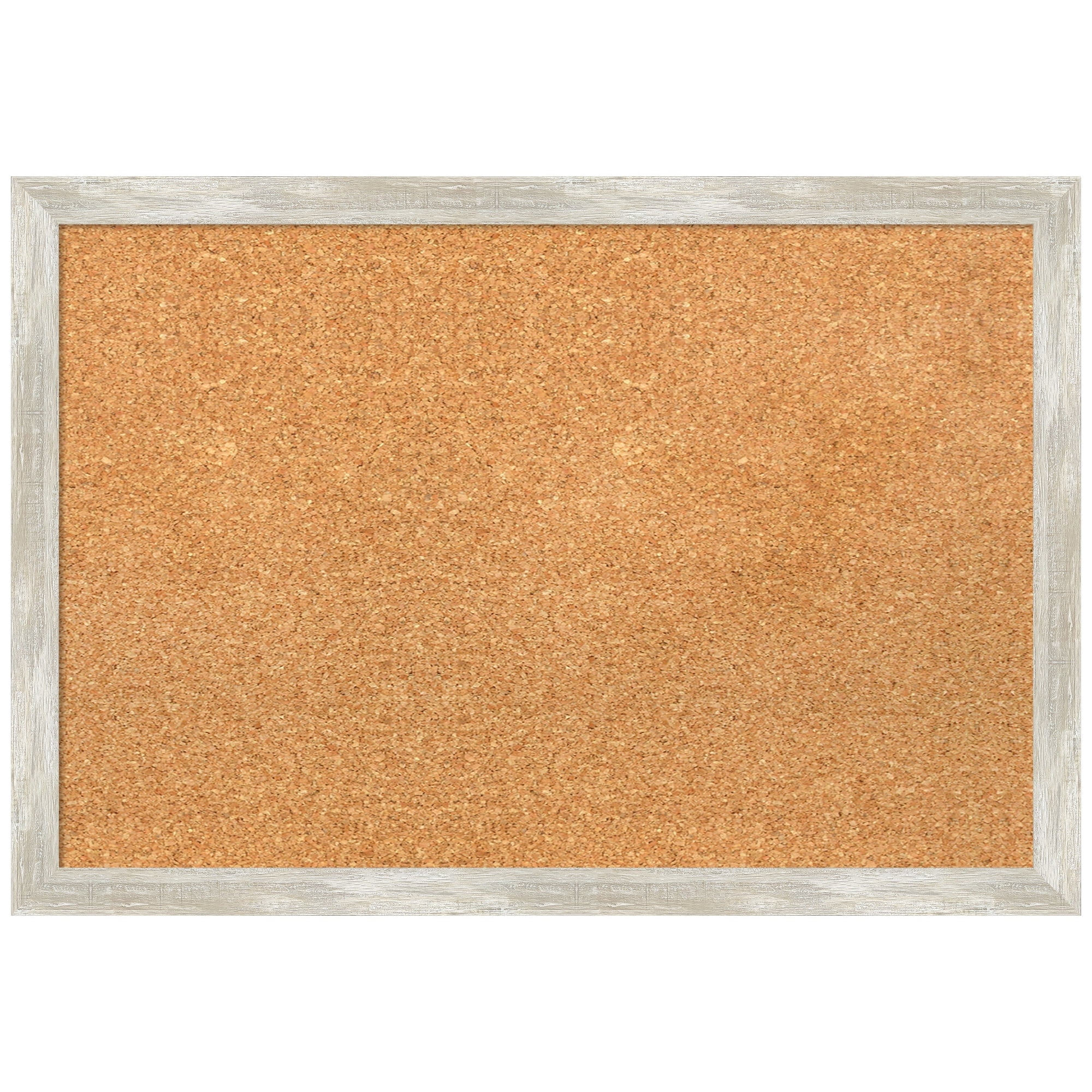 Amanti Art Natural Cork Board Framed Crackled Metallic Narrow Bulletin Board 26 in. x 18 in.