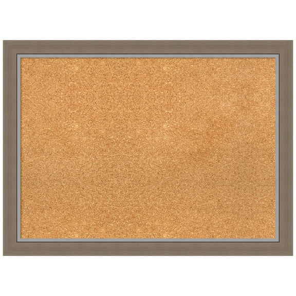 Amanti Art Natural Cork Board Framed Eva Brown Narrow Bulletin Board 31 in. x 23 in.