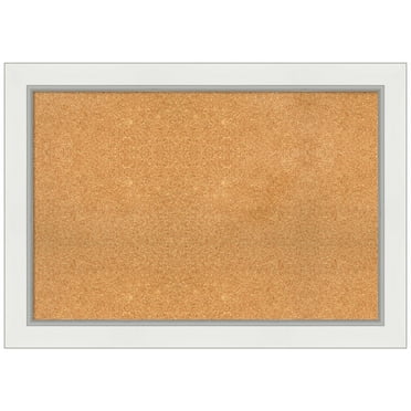 Amanti Art Natural Cork Board Framed Eva White Silver Bulletin Board 41 in. x 29 in.