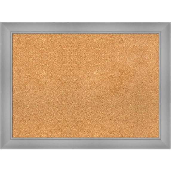 Amanti Art Natural Cork Board Framed Flair Polished Nickel Bulletin Board 32 in. x 24 in.