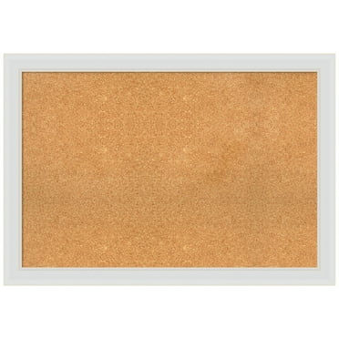 Amanti Art Natural Cork Board Framed Flair Soft White Bulletin Board 40 in. x 28 in.