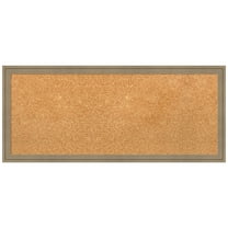Amanti Art Natural Cork Board Framed Florence Light Brown Bulletin Board 32 in. x 14 in.