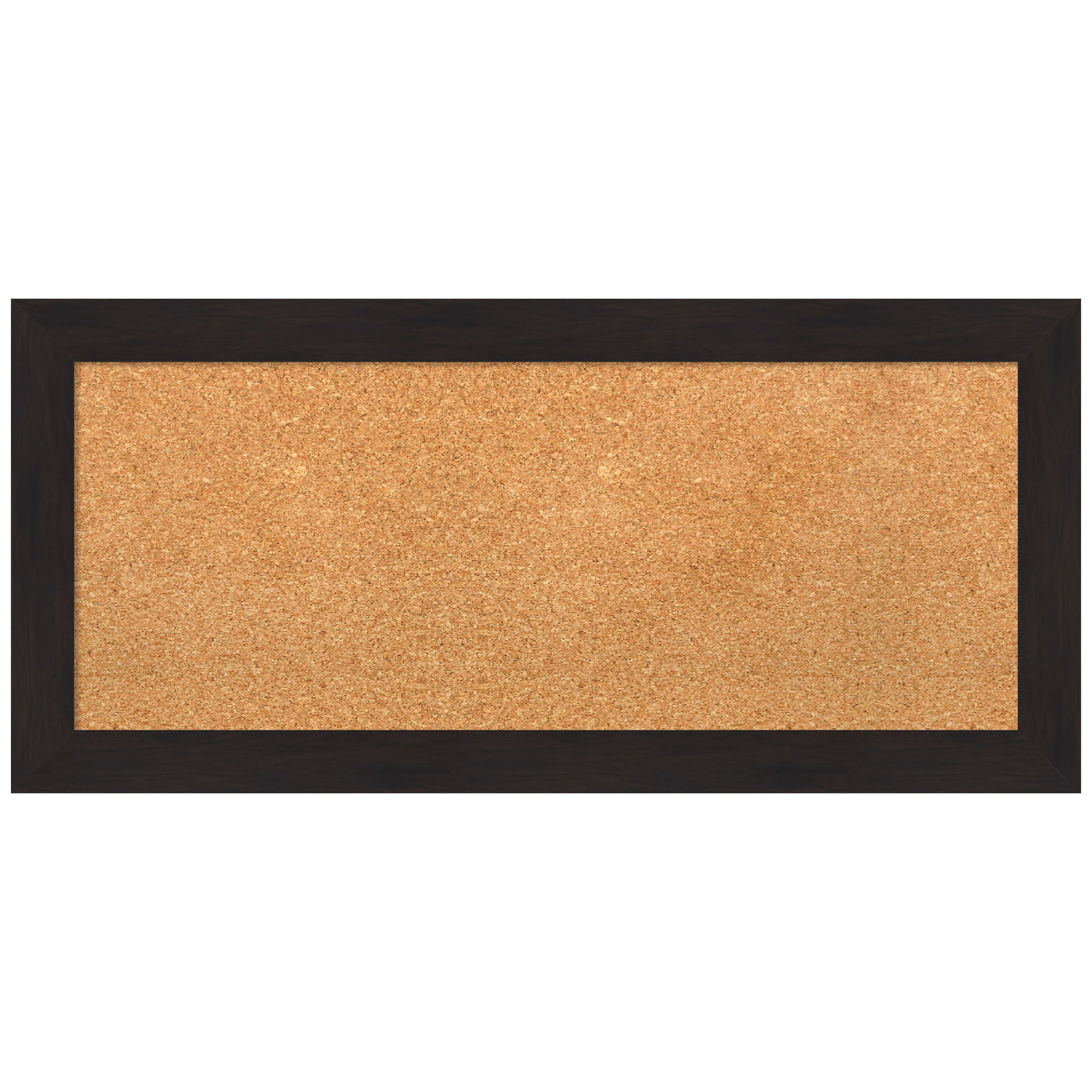 Espresso Narrow Framed Natural Cork Bulletin Board 36" x 19"