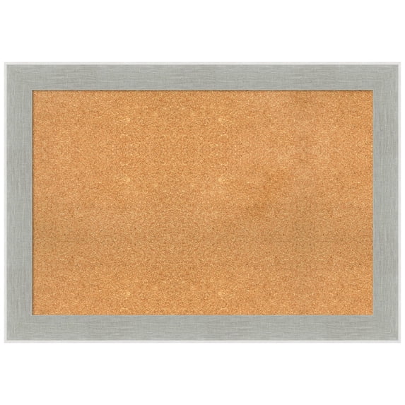 Amanti Art Natural Cork Board Framed Glam Linen Grey Bulletin Board 41 in. x 29 in.