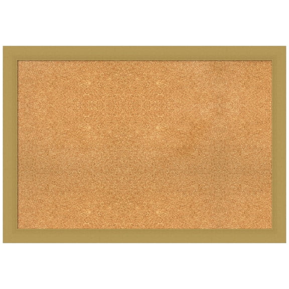 Amanti Art Natural Cork Board Framed Grace Brushed Gold Bulletin Board 40 in. x 28 in.