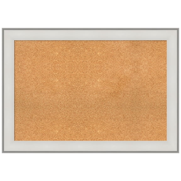 Amanti Art Natural Cork Board Framed Imperial White Bulletin Board 41 in. x 29 in.