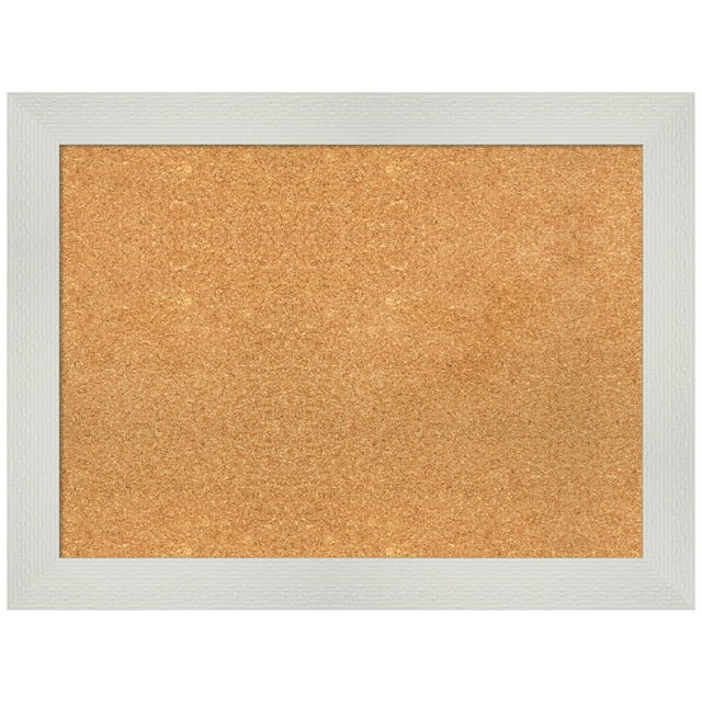 Amanti Art Natural Cork Board Framed Mosaic White Bulletin Board 32 in. x 24 in.