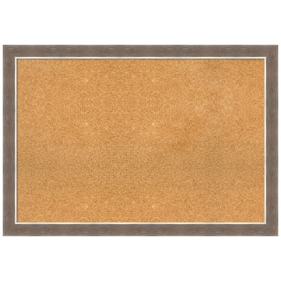 Amanti Art Natural Cork Board Framed Noble Mocha Bulletin Board 39 in. x 27 in.
