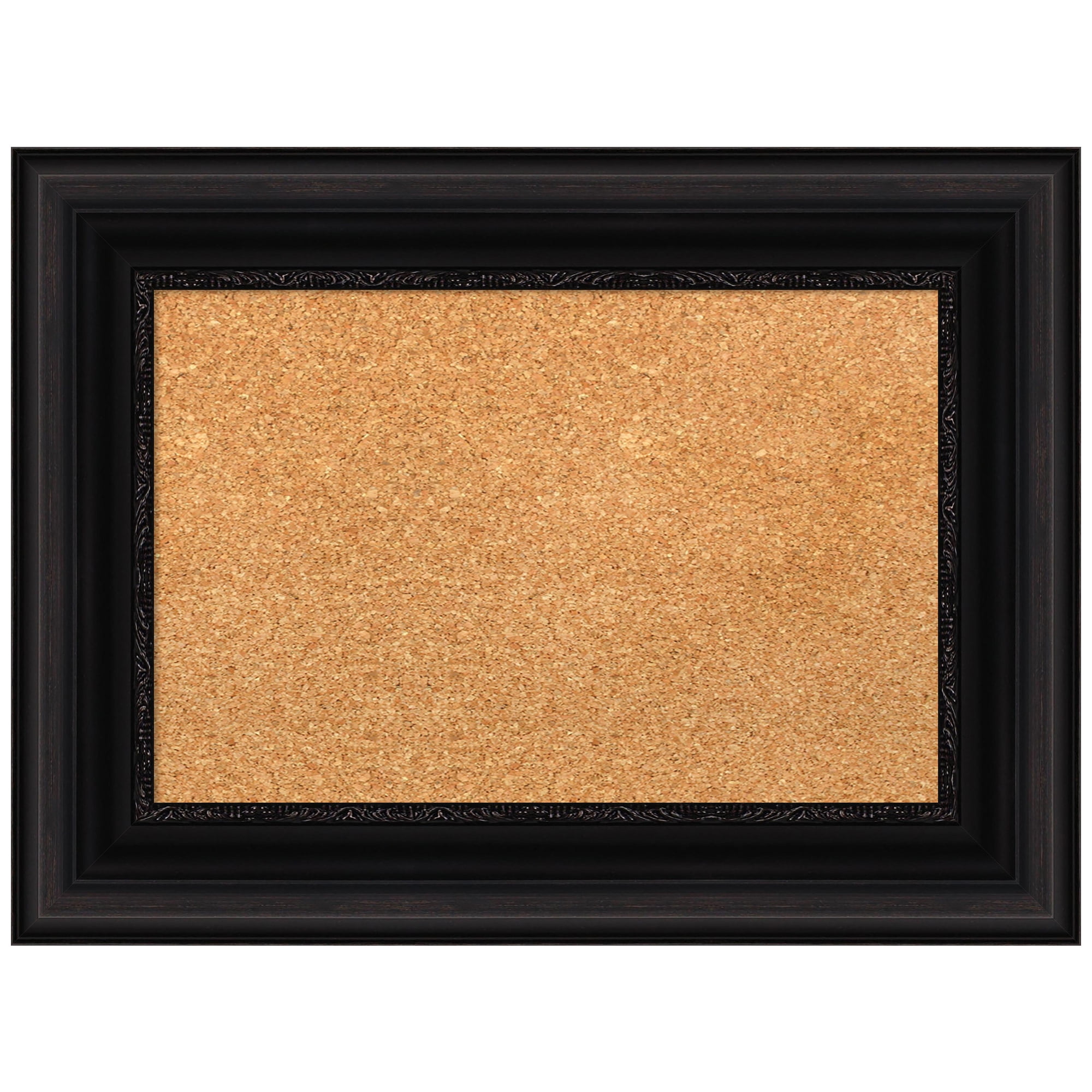 Parlor Black Framed Corkboard with Ornate Design, 24x18