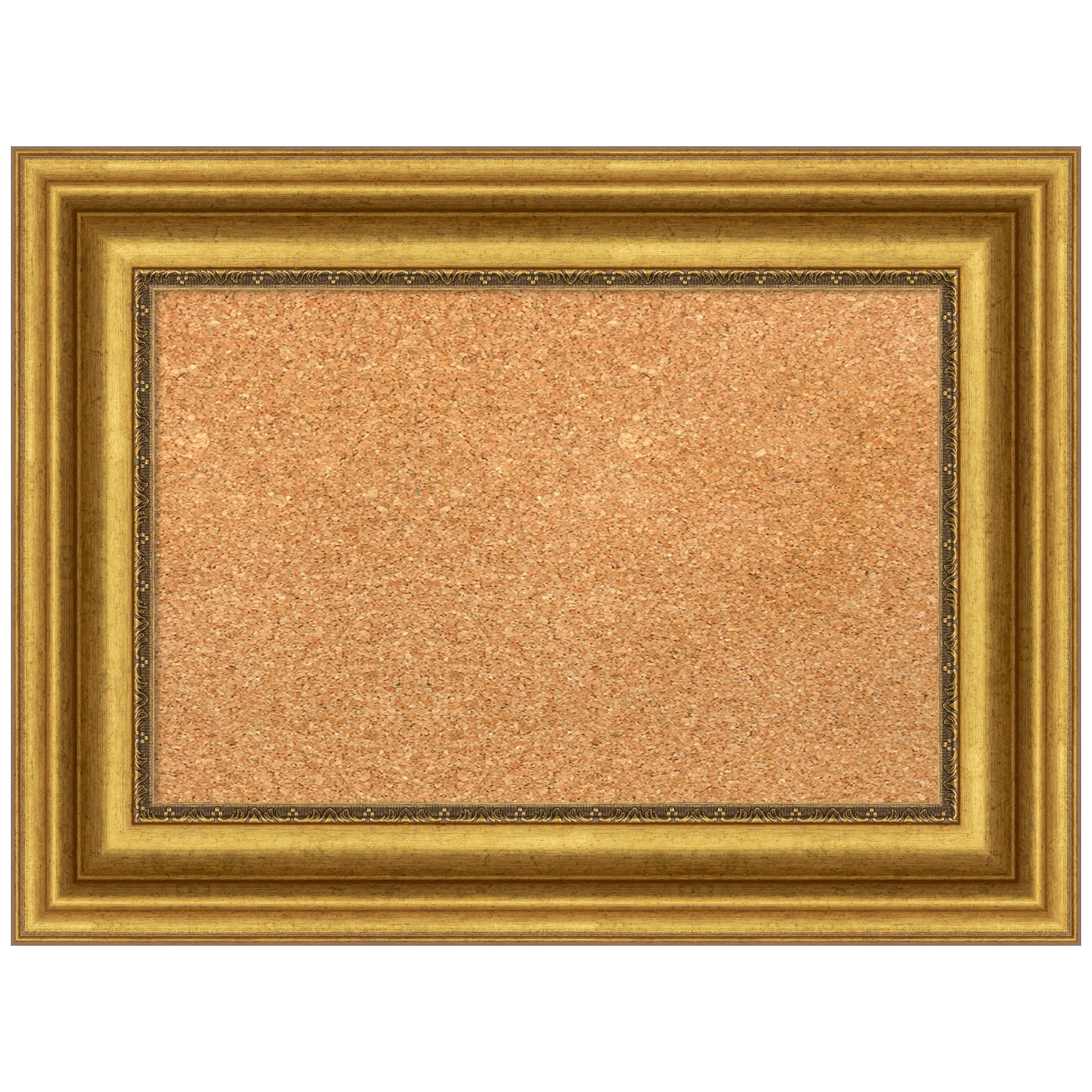 Parlor Gold Framed Natural Cork Bulletin Board 24x18