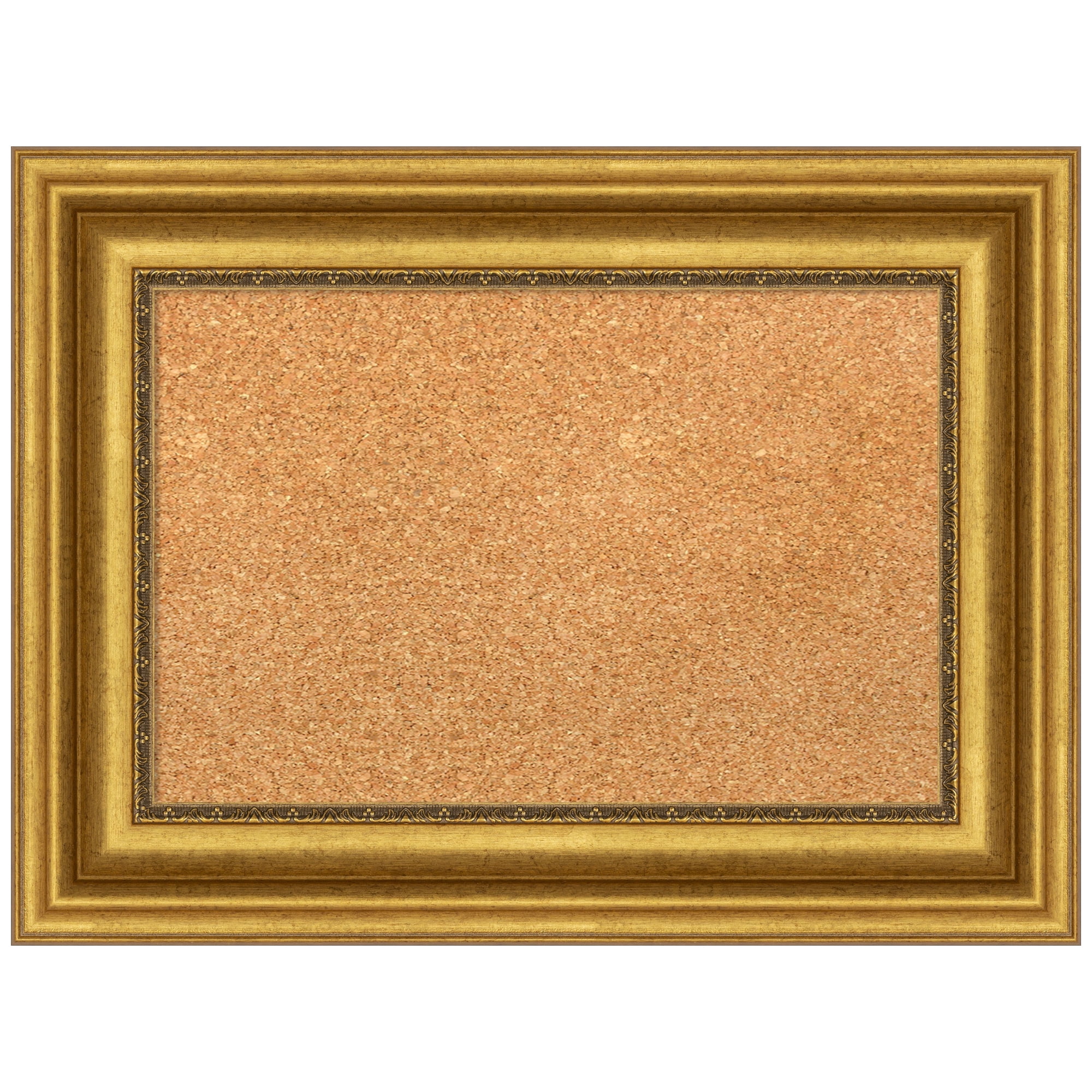 Parlor Gold Framed Natural Cork Bulletin Board 24x18