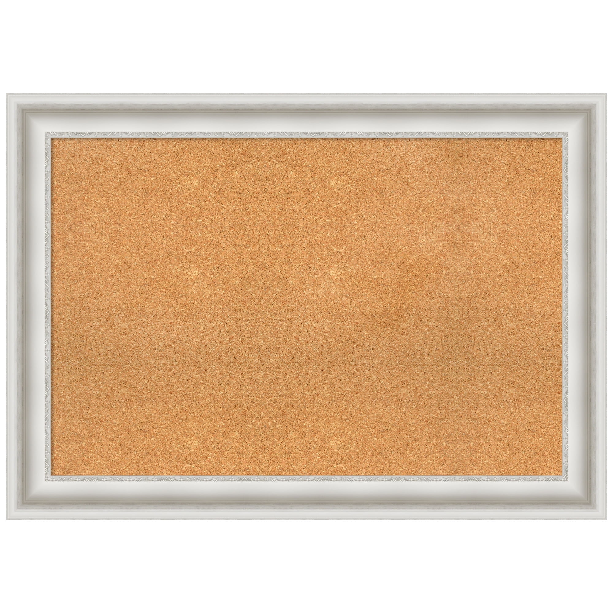 Amanti Art Natural Cork Board Framed Parlor White Bulletin Board 42 in. x 30 in.