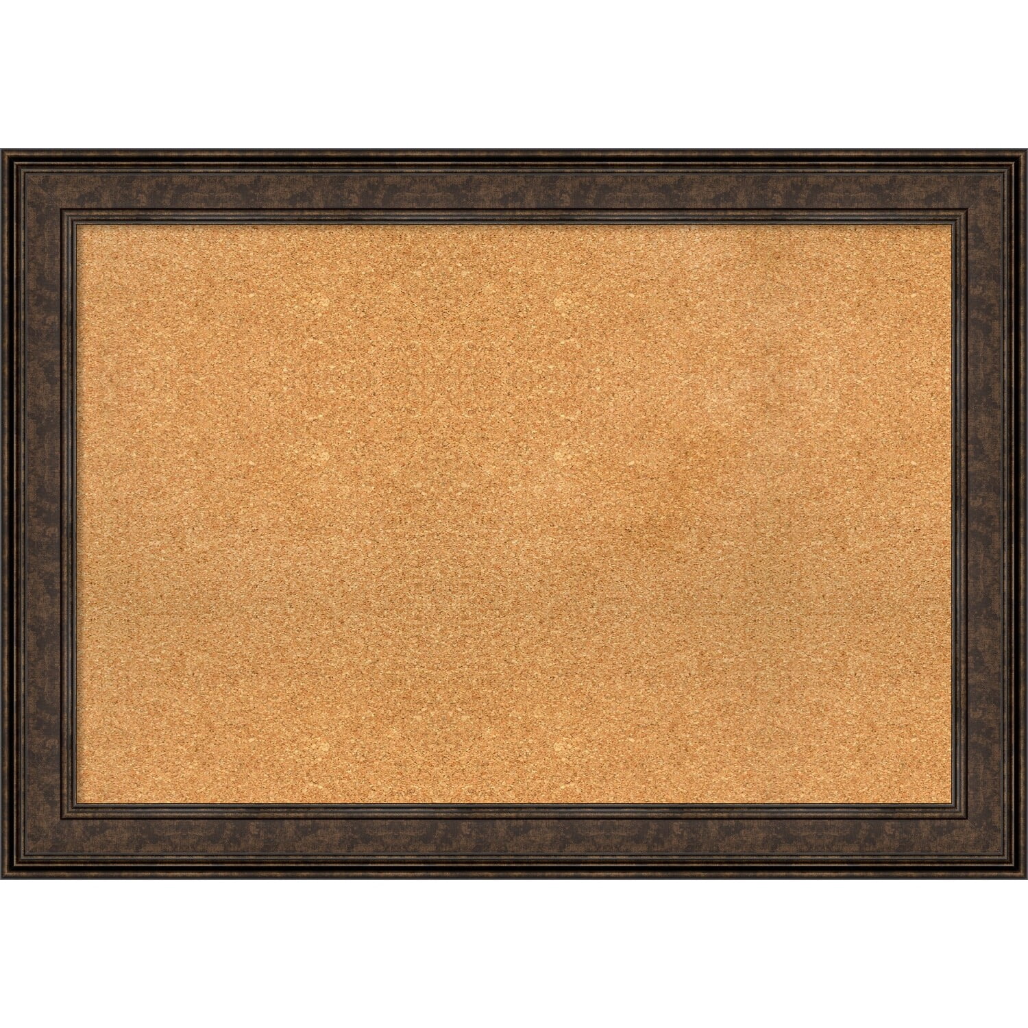 Amanti Art Natural Cork Board Framed Ridge Bronze Bulletin Board 42 in. x 30 in.