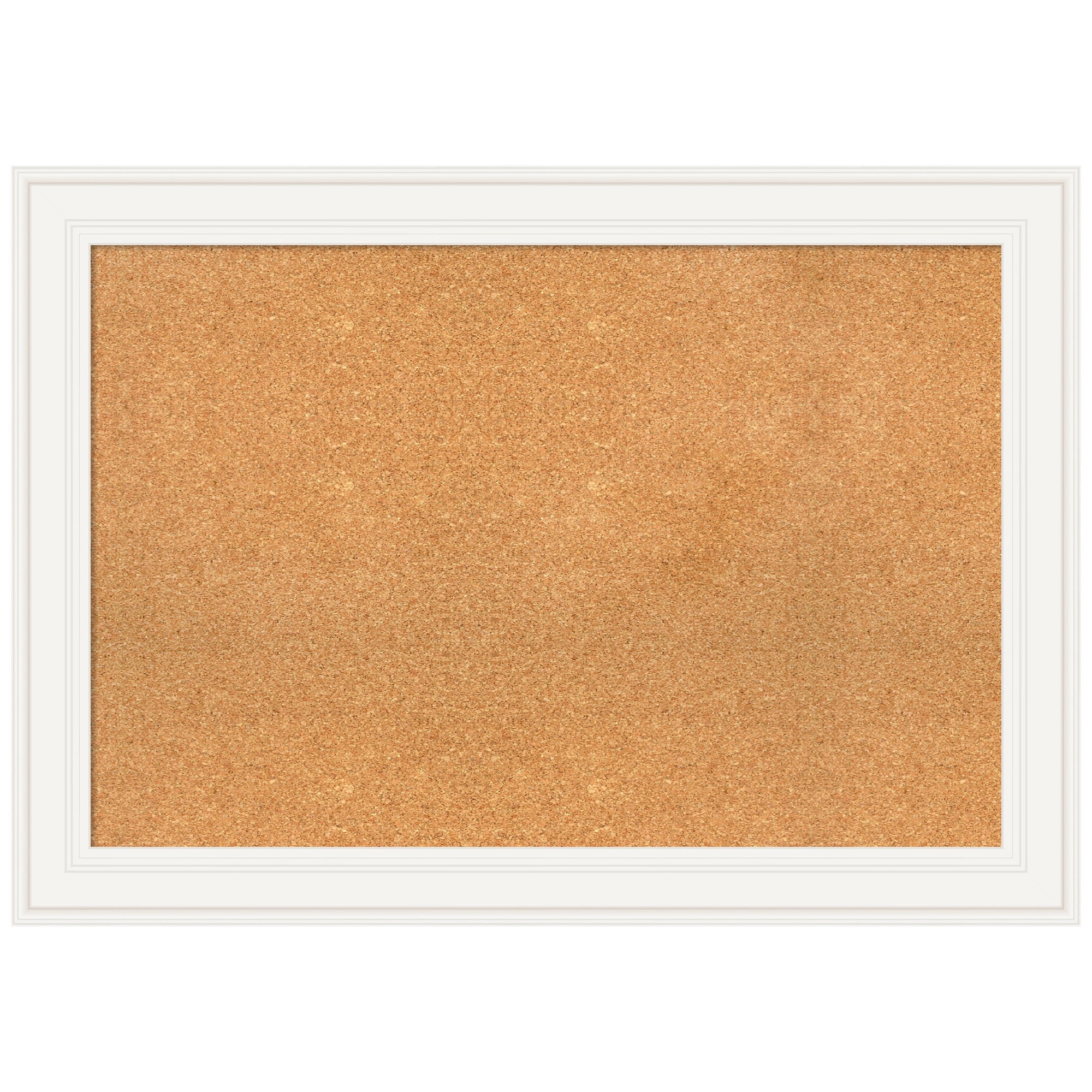 Amanti Art Natural Cork Board Framed Ridge White Bulletin Board 42 in. x 30 in.