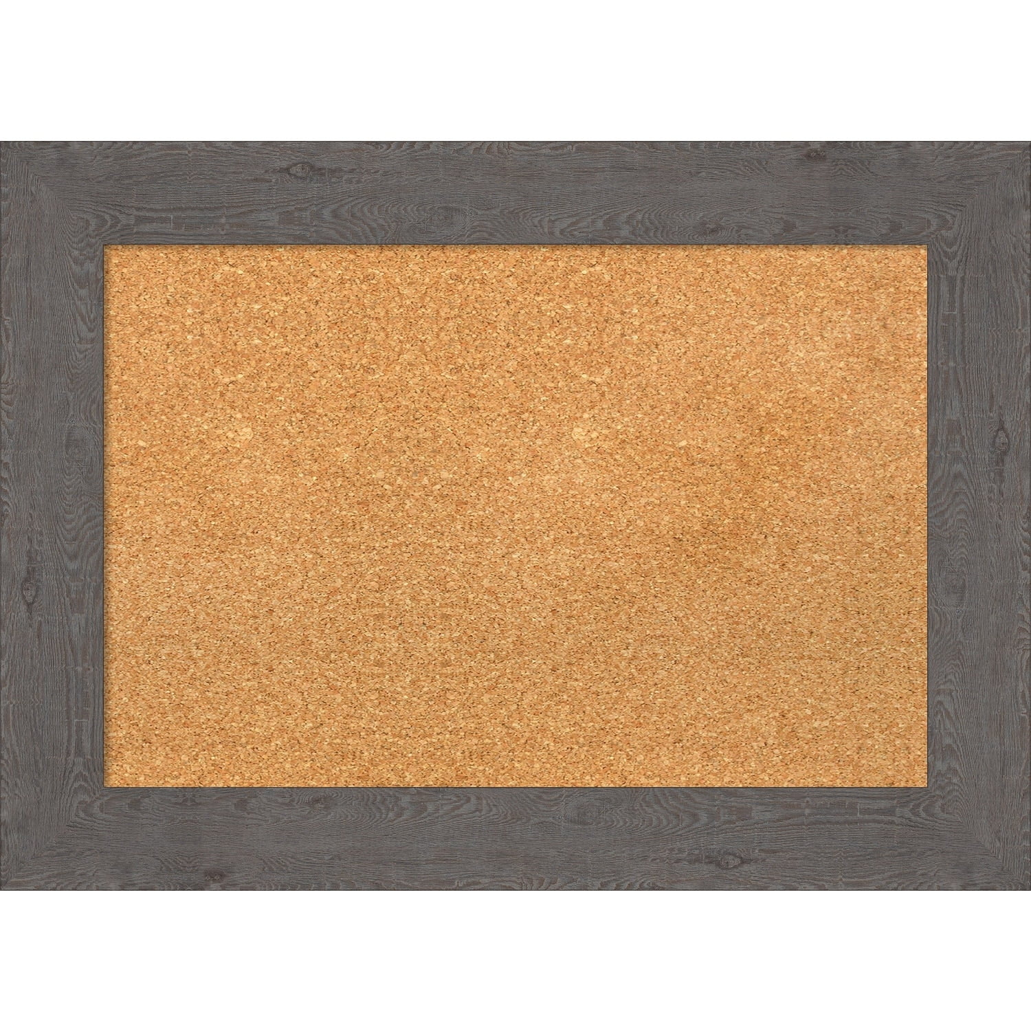 Rustic Grey Wood Framed Corkboard Memo Board 29.38 x 21.38 in.