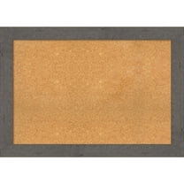 Amanti Art Natural Cork Board Framed Rustic Plank Grey Bulletin Board 41 in. x 29 in.