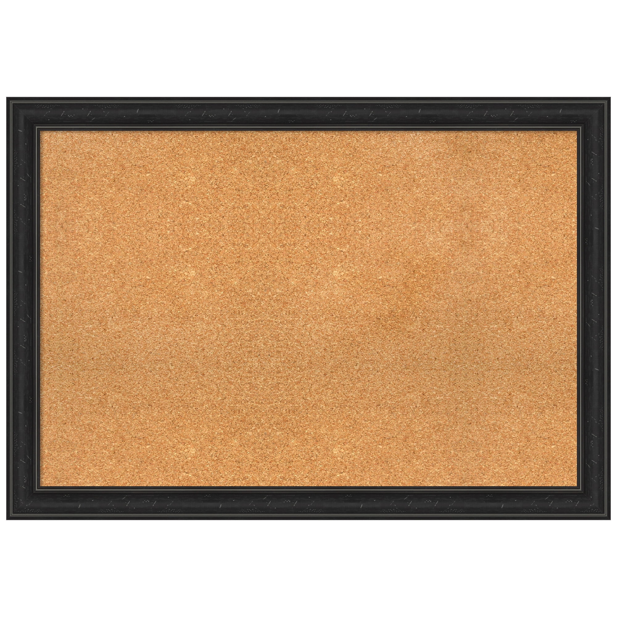 Amanti Art Natural Cork Board Framed Shipwreck Black Narrow Bulletin Board 40 in. x 28 in.