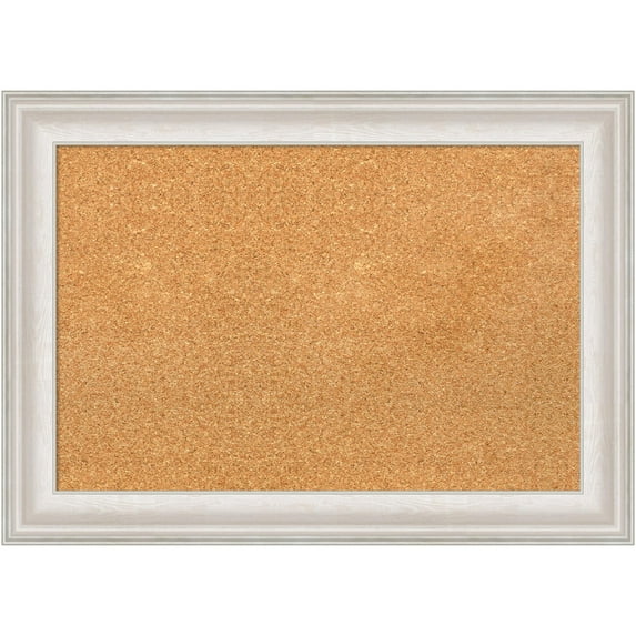 Amanti Art Natural Cork Board Framed Trio White Wash Silver Bulletin Board 28 in. x 20 in.