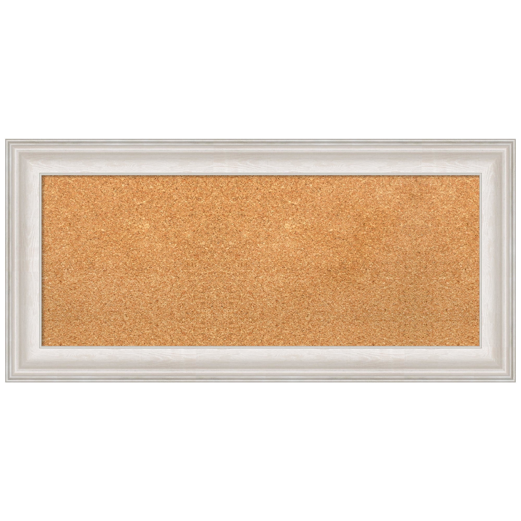 Amanti Art Natural Cork Board Framed Trio White Wash Silver Bulletin Board 34 in. x 16 in.