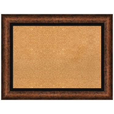 Amanti Art Natural Cork Board Framed Vogue Bronze Bulletin Board 35 in. x 27 in.