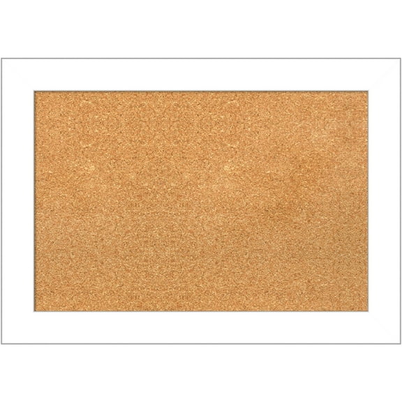 Amanti Art Natural Cork Board Framed Wedge White Bulletin Board 28 in. x 20 in.