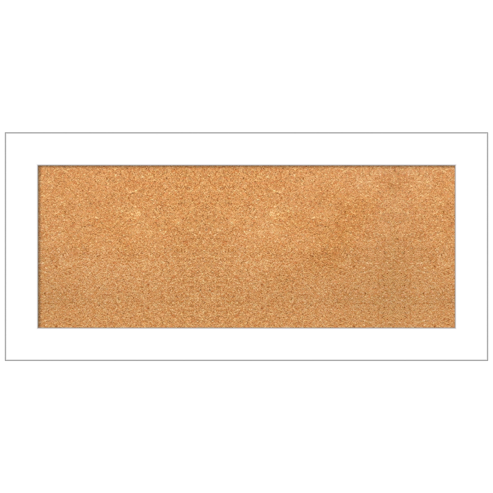 Amanti Art Natural Cork Board Framed Wedge White Bulletin Board 34 in. x 16 in.