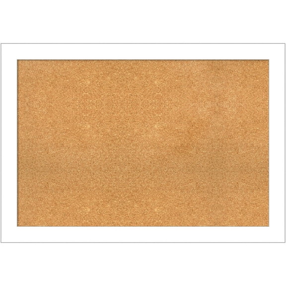 Amanti Art Natural Cork Board Framed Wedge White Bulletin Board 40 in. x 28 in.