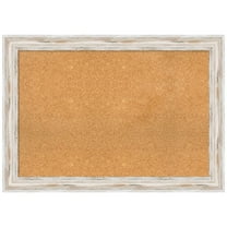 Amanti Art Natural Cork Board Wood Framed Alexandria White Wash Bulletin Board 41 in. x 29 in.