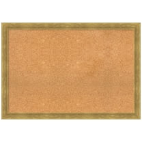 Amanti Art Natural Cork Board Wood Framed Angled Gold Bulletin Board 39 in. x 27 in.