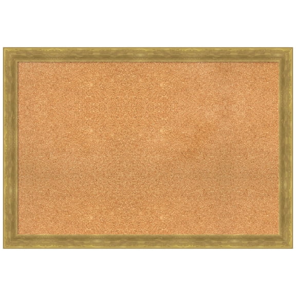 Amanti Art Natural Cork Board Wood Framed Angled Gold Bulletin Board 39 in. x 27 in.