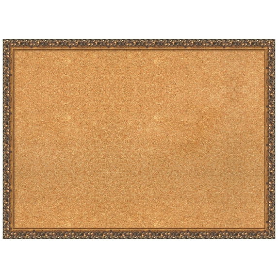 Amanti Art Natural Cork Board Wood Framed Antique Bronze Bulletin Board 30 in. x 22 in.