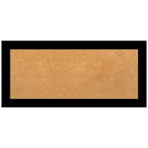 Amanti Art Natural Cork Board Wood Framed Basic Black Narrow Bulletin Board 33 in. x 15 in.
