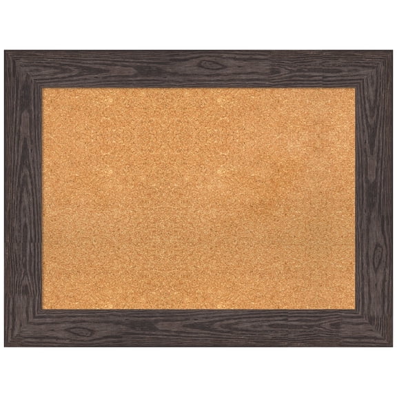 Amanti Art Natural Cork Board Wood Framed Bridge Black Bulletin Board 34 in. x 26 in.