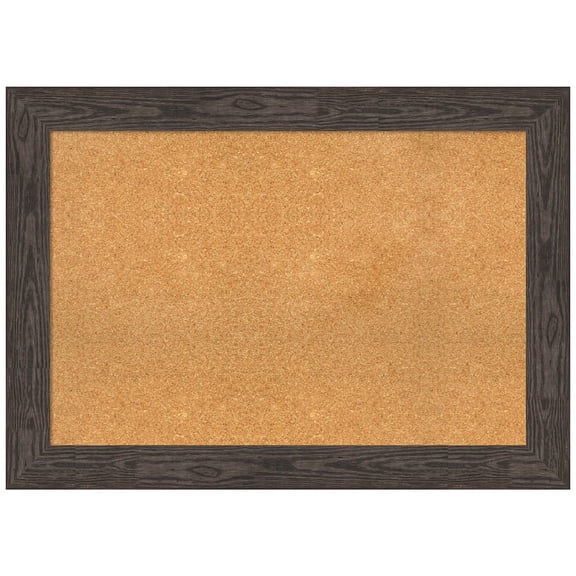 Amanti Art Natural Cork Board Wood Framed Bridge Black Bulletin Board 42 in. x 30 in.