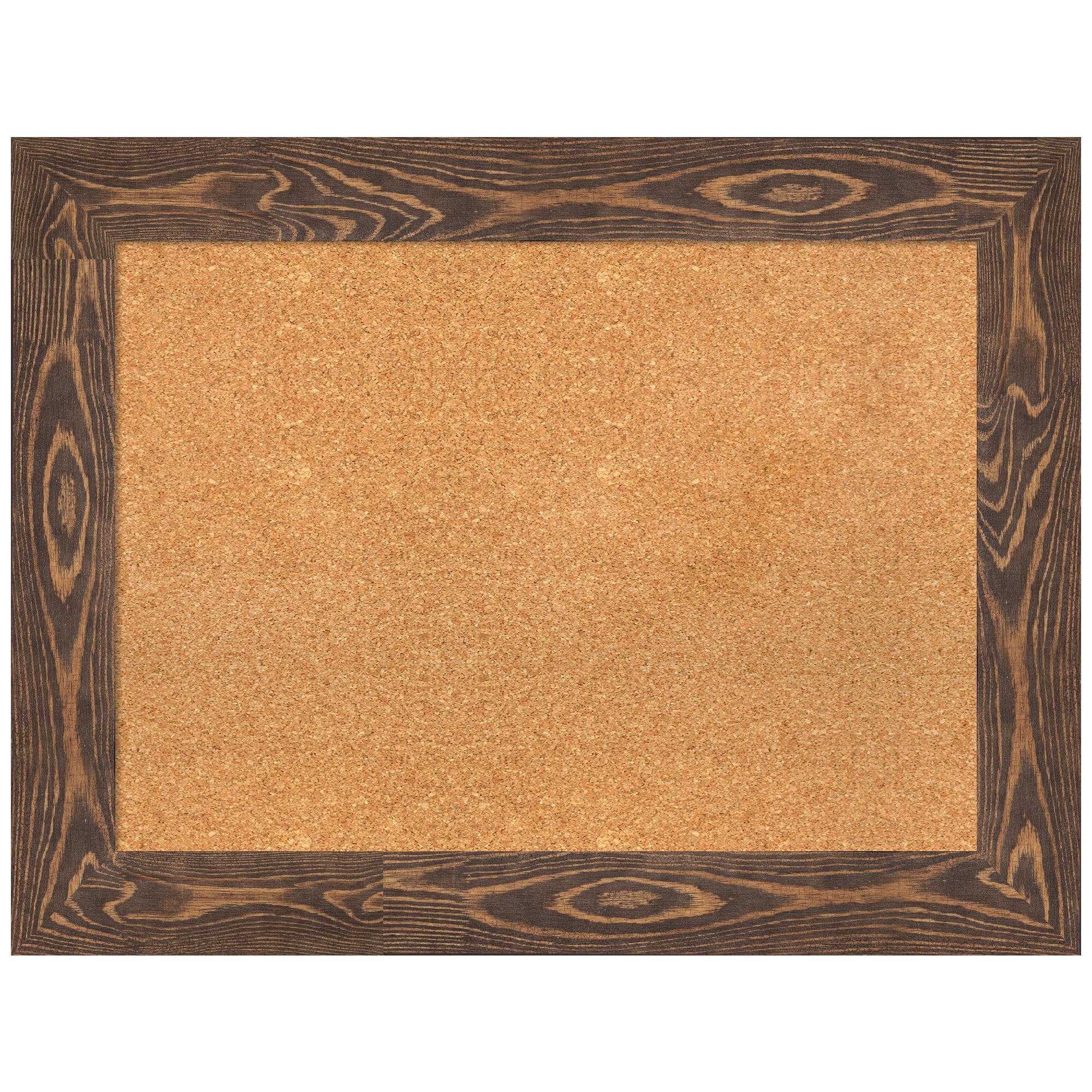 Amanti Art Natural Cork Board Wood Framed Bridge Brown Bulletin Board 34 in. x 26 in.