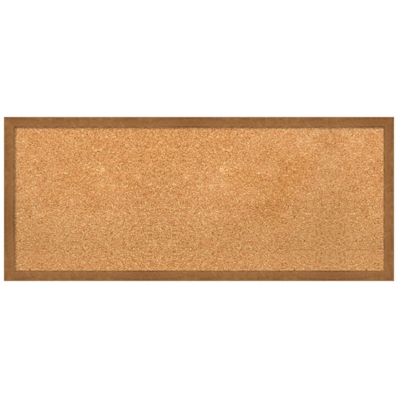 Amanti Art Natural Cork Board Wood Framed Carlisle Blonde Narrow Bulletin Board 31 in. x 13 in.