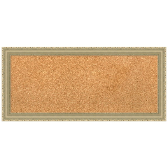 Amanti Art Natural Cork Board Wood Framed Champagne Teardrop Bulletin Board 33 in. x 15 in.
