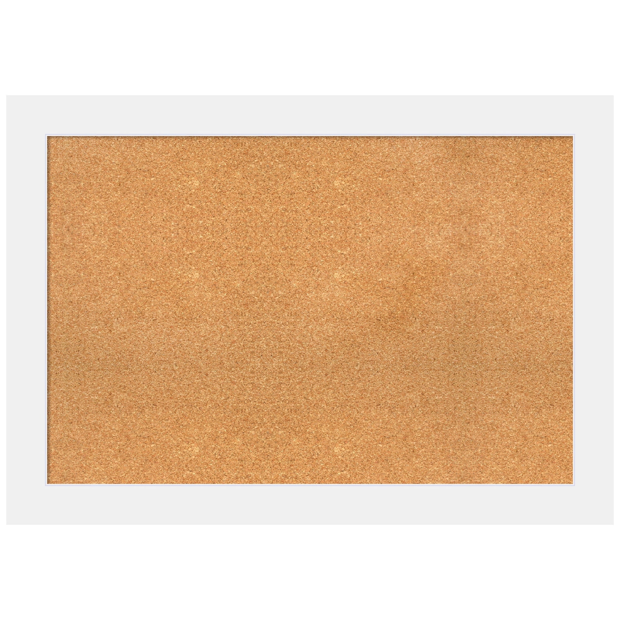 Amanti Art Natural Cork Board Wood Framed Corvino White Bulletin Board 41 in. x 29 in.
