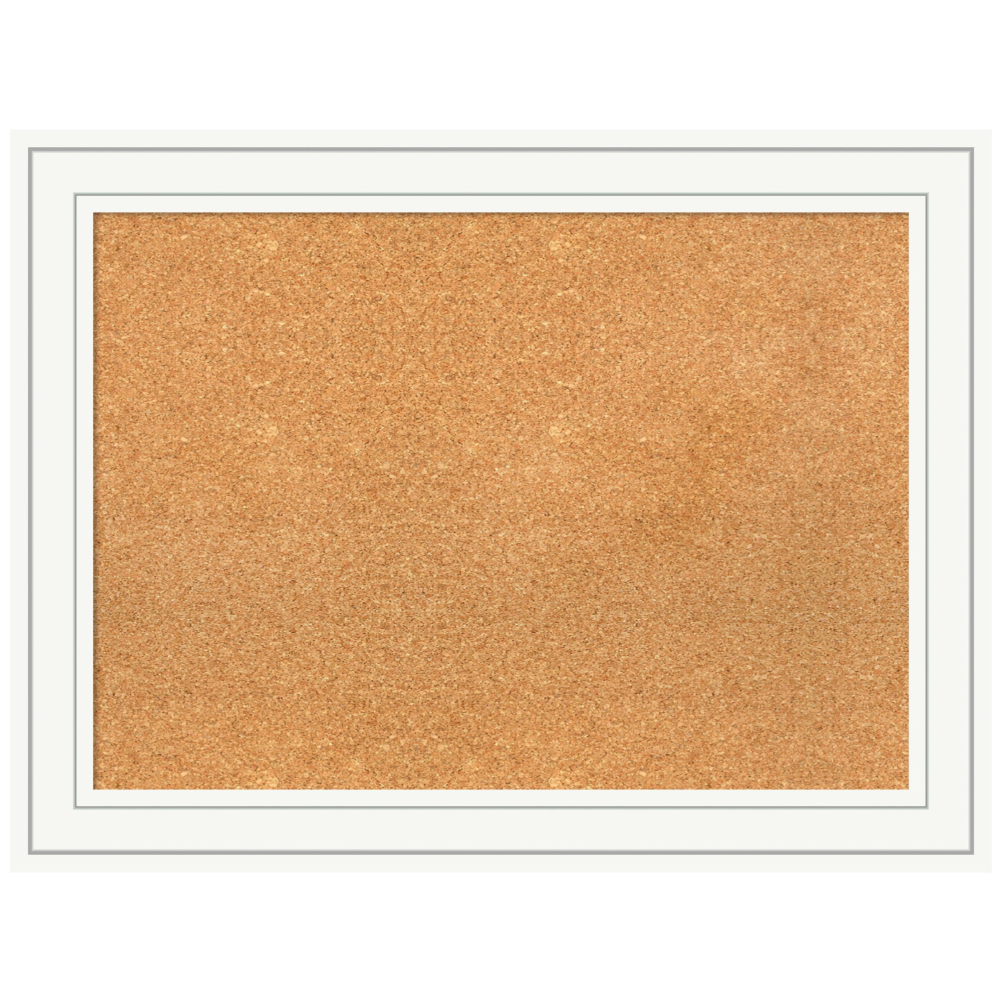 Amanti Art Natural Cork Board Wood Framed Craftsman White Bulletin Board 33 in. x 25 in.