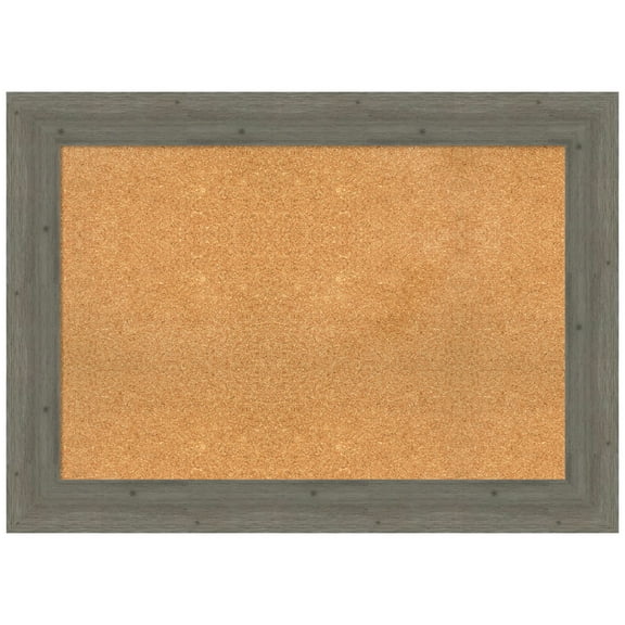Amanti Art Natural Cork Board Wood Framed Fencepost Grey Bulletin Board 43 in. x 31 in.