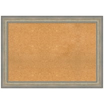 Amanti Art Natural Cork Board Wood Framed Fleur Champagne Silver Bulletin Board 41 in. x 29 in.
