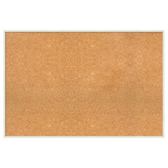 Amanti Art Natural Cork Board Wood Framed Lucie White Bulletin Board 37 in. x 25 in.