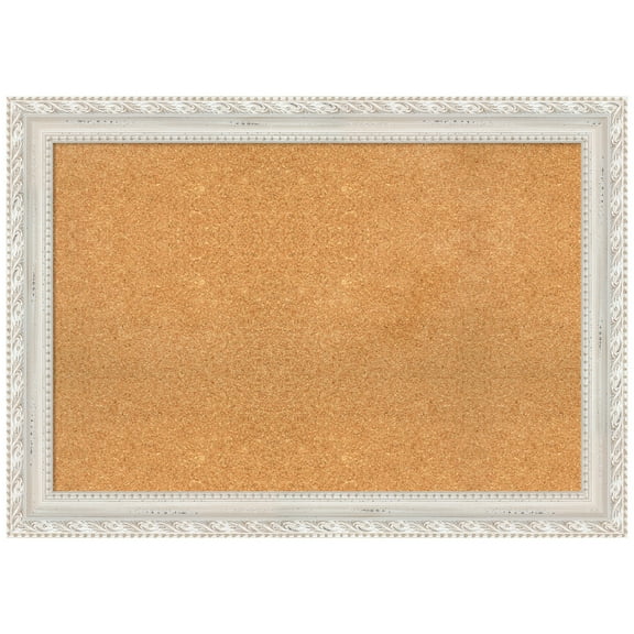 Amanti Art Natural Cork Board Wood Framed Opera Off White Bulletin Board 42 in. x 30 in.